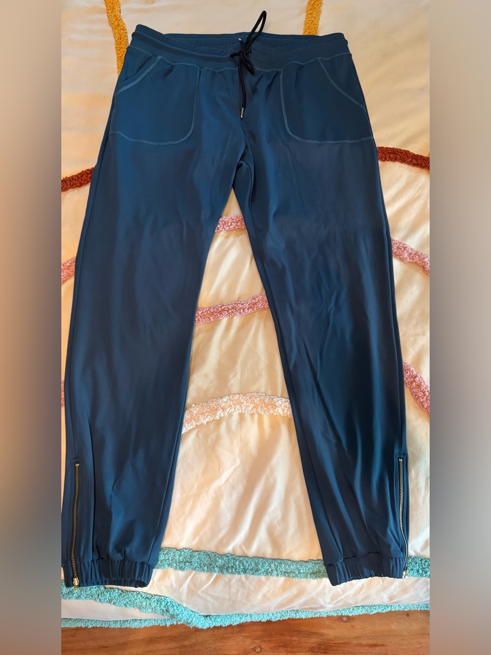 ZYIA Teal Ankle Zip Joggers